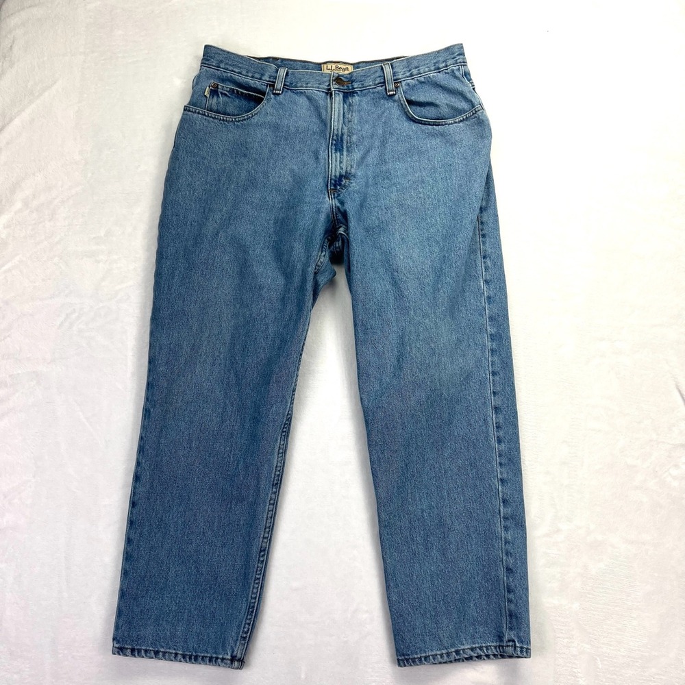 LL Bean Relaxed Fit Jeans Mens 38x29 Medium Wash Blue‎ 100% Cotton 134770